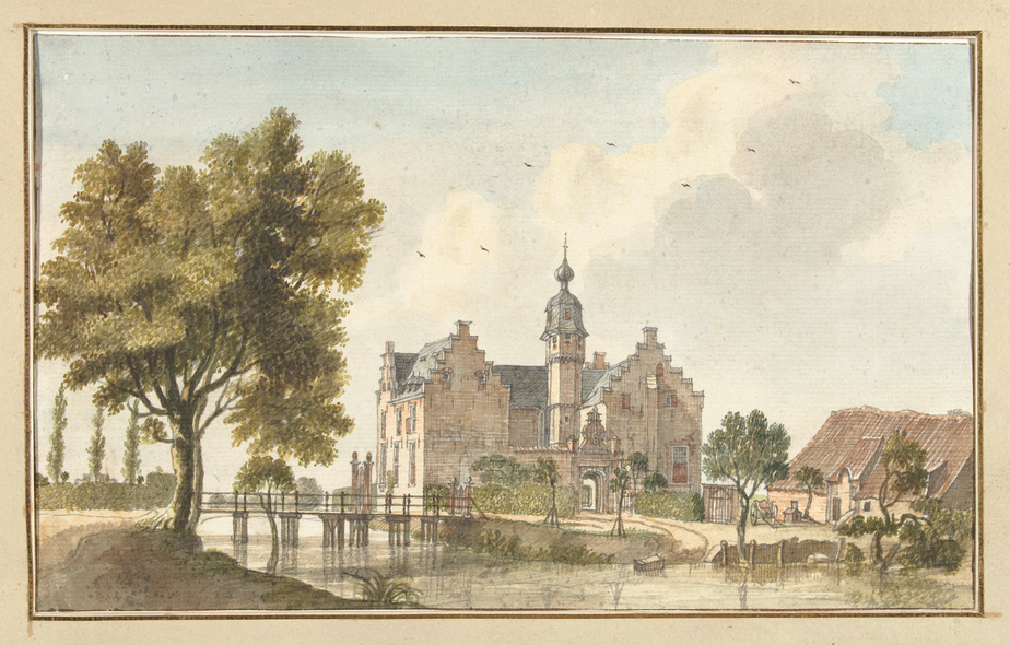 Het Huis den Ham, aan de Niers in Duitsland
<BR>
(Jan de Beijer, 1746)