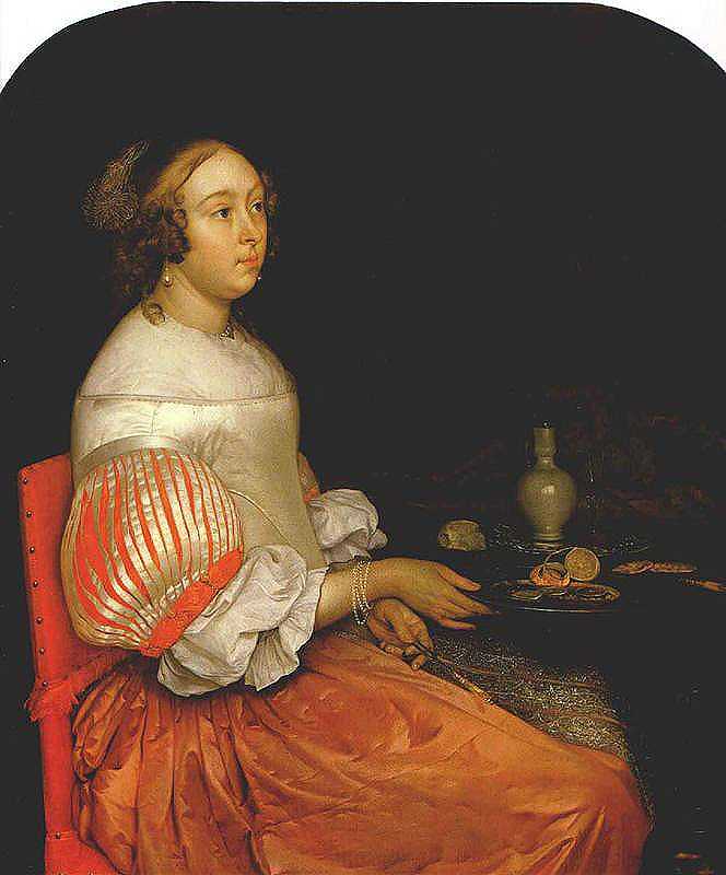 Jonge vrouw aan het ontbijt (Eglon van der Neer, collection of the Prince of Lichtenstein, Vaduz)