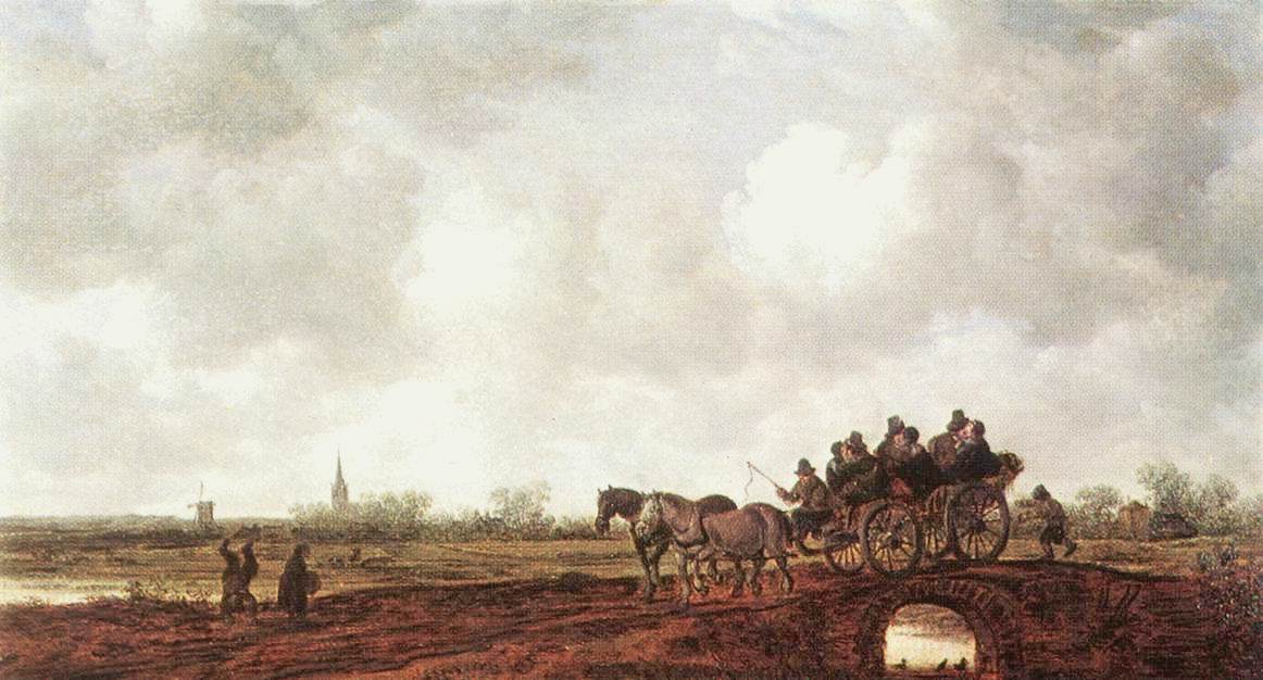 Paardenkar op een brug (Jan van Goyen, 1640, Alte Pinakothek, Munich)
