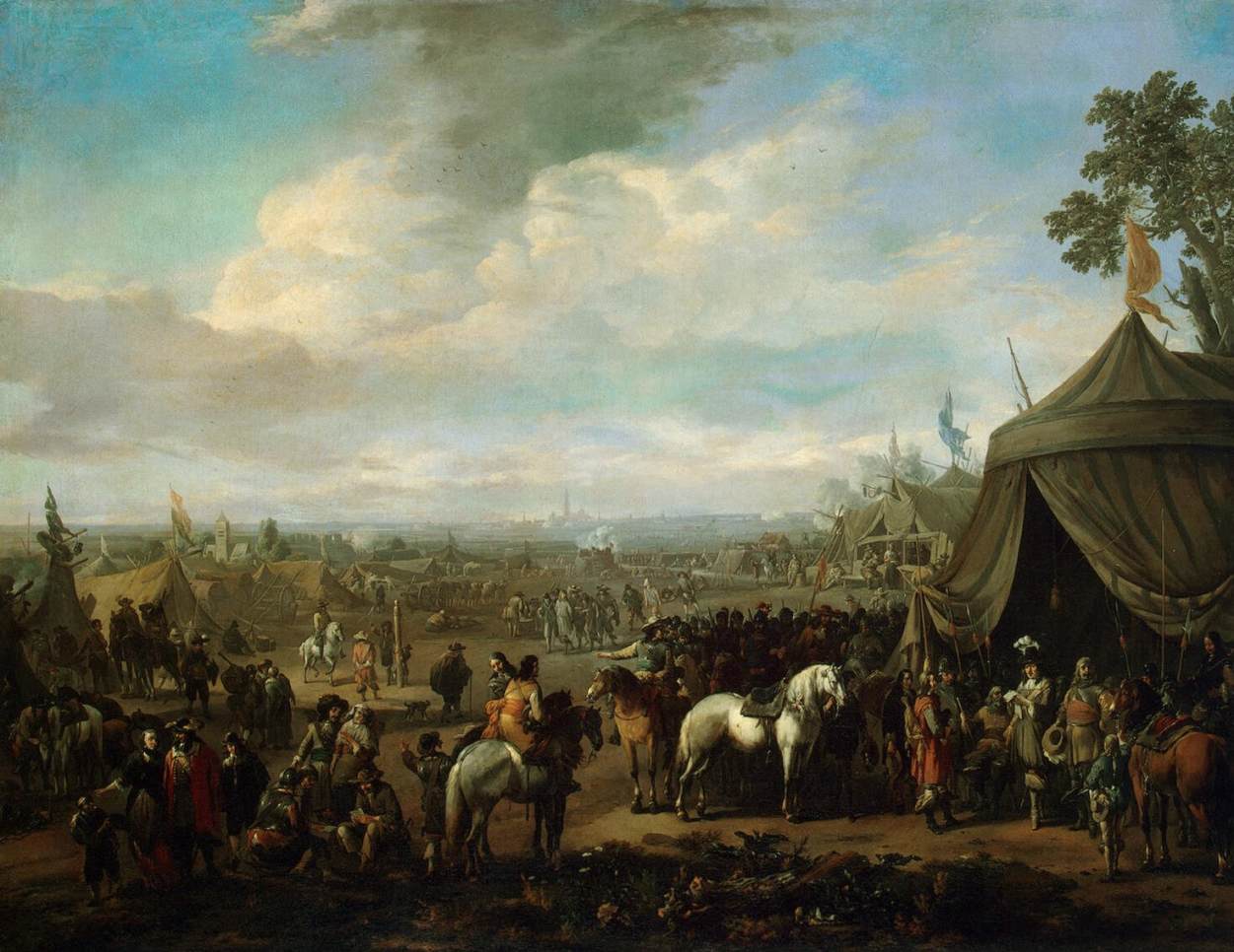 Vlaamse stad overwonnen door Spaanse soldaten (Johannes Lingelbach, ca. 1674, The Hermitage, St. Petersburg)